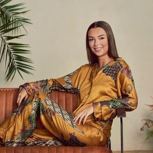 Gold Silk Pajamas NWOT